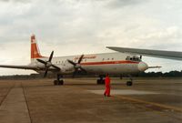 D-AOAO @ EGVA - This Ilyushin Il-18 Coot of Interflug was a visitor to the 1991 Intnl Air Tattoo at RAF Fairford. - by Peter Nicholson