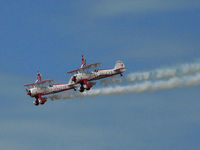 N707TJ - In formation with N74189. Wing walking demonstration. - by Jeff Sexton