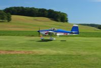 N174RV @ 2D7 - Landing on 28 at the Beach City, Ohio Father's Day fly-in. - by Bob Simmermon