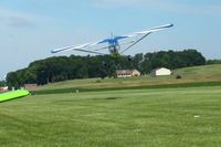 N378JG @ 2D7 - Landing with a little side slip on 28 at the Beach City, Ohio Father's Day fly-in. - by Bob Simmermon