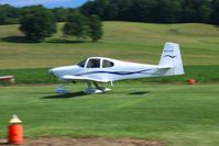N443MB @ 2D7 - Landing on 28 at the Beach City, Ohio Father's Day fly-in. - by Bob Simmermon
