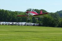 N827C @ 2D7 - Landing on 28 at the Beach City, Ohio Father's Day fly-in. - by Bob Simmermon