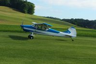 N2805C @ 2D7 - Landing on 28 at the Beach City, Ohio Father's Day fly-in. - by Bob Simmermon