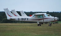 G-BGFX @ EGTF - CESSNA F152 at Fairoaks - by moxy