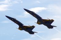 162826 @ DVN - Blue Angels at the Quad Cities Air Show, and I'm shooting into the sun. On right is 163093 - by Glenn E. Chatfield