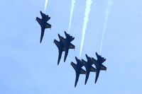 163106 @ DVN - Blue Angels at the Quad Cities Air Show, and I'm shooting into the sun. Among 161967, 163130, 161959,162826, 163093 - by Glenn E. Chatfield