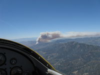 N406L - New Forest Fire in San Gabriel Mountains seen from N406l. - by Doug Robertson