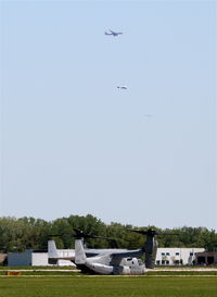 166689 @ KDPA - MV-22, 166689/VMM-162 taxiing to 20R KDPA, CRJ-200 departing KMDW, Diamond DA20-A1 Katana on approach RWY 28 KDPA, A330  on approach to KORD  - by Mark Kalfas