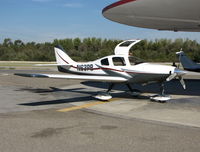 N63PB @ AJO - 2007 Bricker Paul LANCAIR INTL ES gassing up under the flying saucer @ photographer friendly Corona Municipal Airport, CA - by Steve Nation