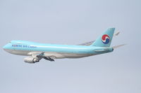 HL7437 @ KLAX - korean Air Cargo 747-4B5F, HL7437 left turn at the coastline departing 25L KLAX - by Mark Kalfas