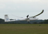 G-CHWA @ EGHL - FLAIRING FOR TOUCH DOWN ALONG WITH A CROW - by BIKE PILOT