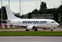 LY-AWG @ EGCC - SkyEurope Airlines, Boeing 737-522, Ex C-FDCH - by Chris Hall