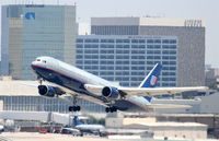 N665UA @ KLAX - United Airlines 767-322, N665UA departs KLAX RWY 25R - by Mark Kalfas