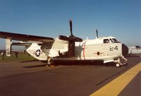 162143 @ EGDM - Another view of the Fleet Logistics Airlift Squadron VR-24 Greyhound at the 1992 Intnl Air Tattoo at Boscombe Down. - by Peter Nicholson