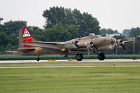N93012 @ KDPA - Boeing B-17G, NL93012, landing RWY 20R KDPA, note the flame on number 4 - by Mark Kalfas