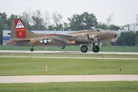 N93012 @ KDPA - Boeing B-17G, NL93012, landing RWY 20R KDPA, note the flame on number 4 - by Mark Kalfas