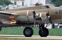 N93012 @ KDPA - Boeing B-17G, NL93012, landing RWY 20R KDPA, note the flame on number 4  - by Mark Kalfas