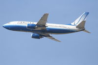 N385UA @ KLAX - United Airlines Boeing 737-322, N326UA RWY 25R departure KLAX. - by Mark Kalfas