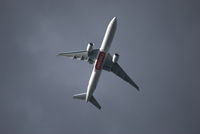 A6-ECF @ EGLL - Boeing 777 over the Thames at Runnymede ex LHR - by moxy