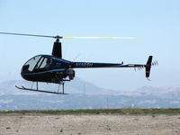 N156SH @ SQL - Deep silver blue 2007 Robinson Helicopter Company R22 on training flight @ San Carlos Muni, CA - by Steve Nation