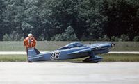 N97RM @ IAD - This special racer, Ol' Blue, flew at Transpo 72 held at Dulles Intnl Airport and later became N97RJ and destroyed in a mid-air collision on 07-07-90 at New Braunfels, TX. - by Peter Nicholson