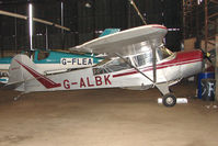 G-ALBK @ EGBG - Auster hangared at Leicester - by Terry Fletcher