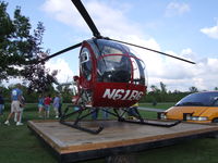 N61BG @ NY49 - Bob's helicopter, on his self-propelled dolly - by Jim Uber