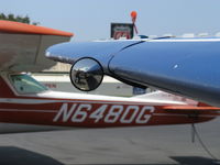 N888JD @ SZP - 1968 Beech E95 TRAVEL AIR, two Lycoming IO-360s 180 Hp each, convex mirror shows retractible gear position (and photographer) - by Doug Robertson