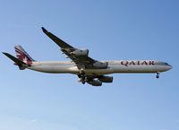A7-AGA @ EGLL - Qatar Airways Airbus	A-340-642 - by Chris Hall