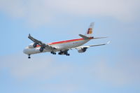 EC-IQR @ KORD - Iberia on the 4R approach KORD - by Mark Kalfas