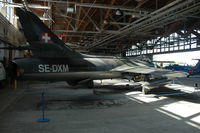SE-DXM @ ESOW - Hunter in the Aircraft Museum at Västerås airport, Sweden. Terrible light. - by Henk van Capelle