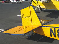 N8031 @ SZP - 1979 Heglie PIETENPOL AIR CAMPER, Continenta A&C A65 65 Hp, no electrical system parasol wing early homebuilt design, logo, tail bracing and control surfaces cables - by Doug Robertson