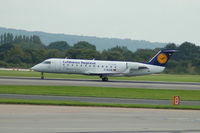 D-ACHK @ EGCC - Lufthansa Regional - Canadaier RJ200 - Taking off - by David Burrell