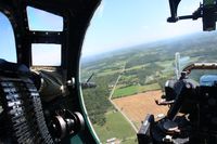 N3193G - View of the Ohio countryside from Yankee Lady's bombardier perch at 2500'. - by Bob Simmermon