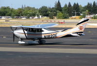 N182DE @ SAC - Locally-based Harley-Davidson Motor Cycles 1985 Cessna 182R arriving home - by Steve Nation