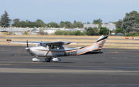 N182DE @ SAC - Locally-based Harley-Davidson Motor Cycles 1985 Cessna 182R arriving home - by Steve Nation
