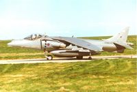 ZD410 @ EGQS - Harrier GR.7, callsign Rafair 601, of 4 Squadron taxying to Runway 05 at Lossiemouth in May 1996. - by Peter Nicholson