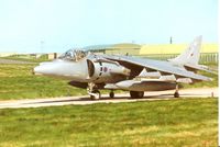 ZD435 @ EGQS - Harrier GR.7 of 4 Squadron, callsign Rafair 601, taxying to Runway 05 at Lossiemouth in May 1996. - by Peter Nicholson