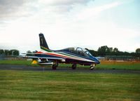 MM54551 @ EGQL - Lead aircraft number 1 of the Italian Air Force's Frecce Tricolori taxying at the 2000 Leuchars Airshow. - by Peter Nicholson