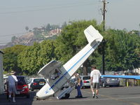 N82068 @ POC - How not to park a plane, owner/pilot DID NOT DO THIS - by Helicopterfriend