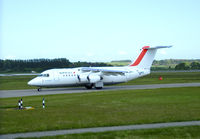 EI-WXA @ EGPH - Cityjet RJ85A taxiing to runway 06 at EDI - by Mike stanners