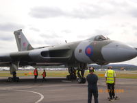 G-VLCN @ EGLF - Avro Vulcan at Farnborough International 2008 - by phil bacon