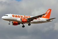 G-EZFF @ EGNT - Airbus A319-111 on approach to rwy 25 at Newcastle, UK in 2009. 'FF' was delivered to Stansted 5 days previously, and entered service the same day with a trip to Newcastle - by Malcolm Clarke