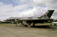 XJ824 @ EGSU - Avro 698 Vulcan B2A. Shown in the markings of the last Sqn in which it flew, 101 Sqn, and prior to losing it's refuelling probe for the Falklands campaign. - by Malcolm Clarke