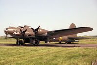 G-BEDF @ EGSU - Boeing B-17G. Displayed as 124485 / DF-A at Airshow Europe in 1992. Ex USAAF 44-85784. - by Malcolm Clarke