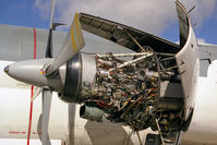 61 04 @ EGQL - Breguet Br-1150 Atlantique. A close-up of one of the two Rolls Royce Tyne 20 engines that power this maritime patrol aircraft. Seen here at the Battle of Britain Airshow RAF Leuchars in 1997. - by Malcolm Clarke