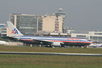 N383AN @ EBBR - Flight AA089 is taking off from rwy 07R - by Daniel Vanderauwera