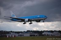 PH-BQB @ EHAM - KLM Boeing landing under dark Skies - by Jan Lefers