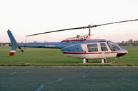 G-BMCH @ EGTC - Agusta Bell 206B JetRanger ll at Cranfield Airport, UK in 1988. - by Malcolm Clarke