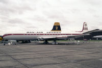 G-APDB @ EGSU - De Havilland DH106 Comet 4 at the Imperial War Museum, Duxford in 1987. Regd May 2nd 1957 to BOAC and first flew July 27nd 1958 at Hatfield. She made the first Atlantic crossing by passenger jet with fare-paying passengers on October 4th 1958. - by Malcolm Clarke